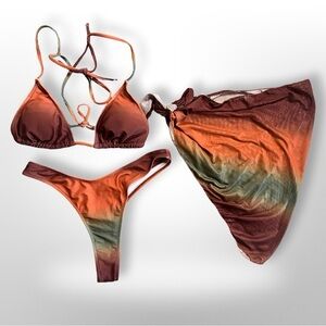 Tie-Dye Bikini Set with Cover-Up NWOT